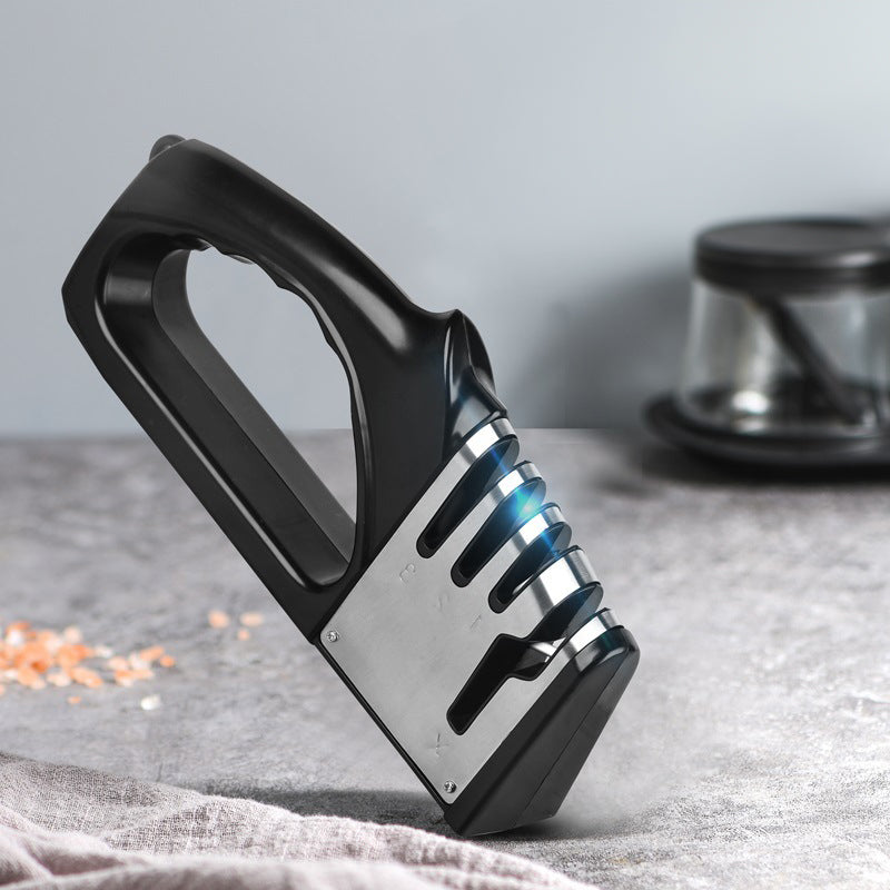 4 - stage kitchen knife sharpener, multifunctional, portable, non - slip base, kitchen gadget