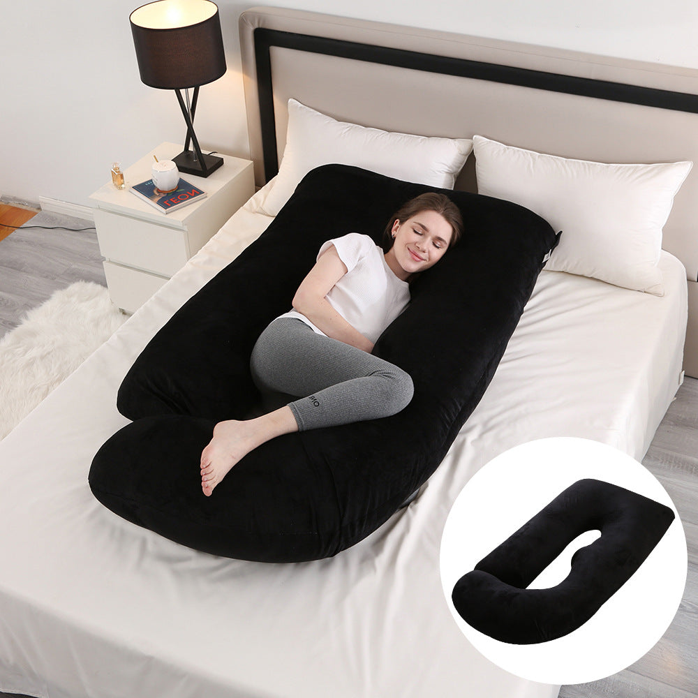Pregnant women's pillow waist protection side sleeping slope pillow J-shaped pregnancy sleeping pillow
