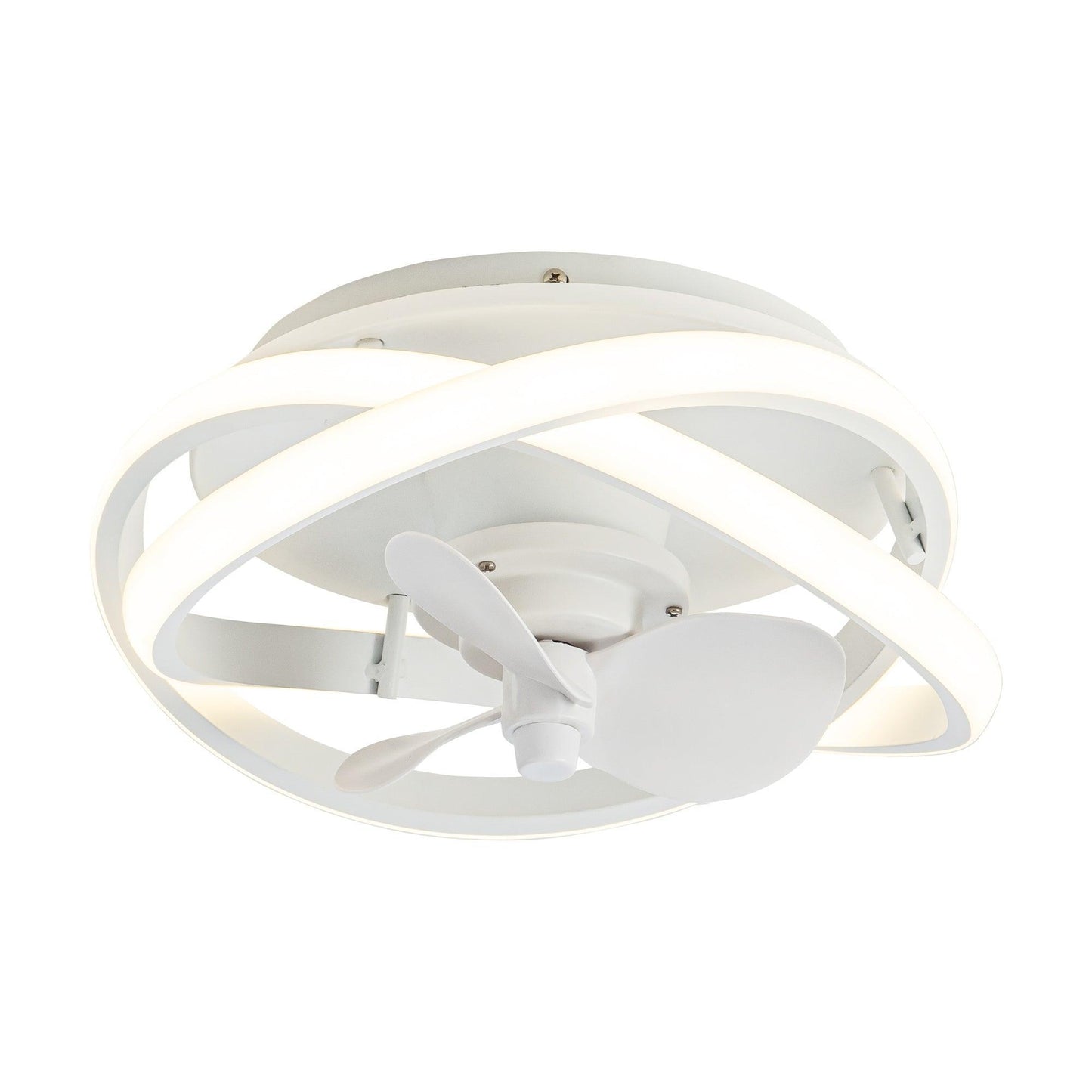 Vaczon 13" Flush Mount Caged Fan with Light and Remote Control