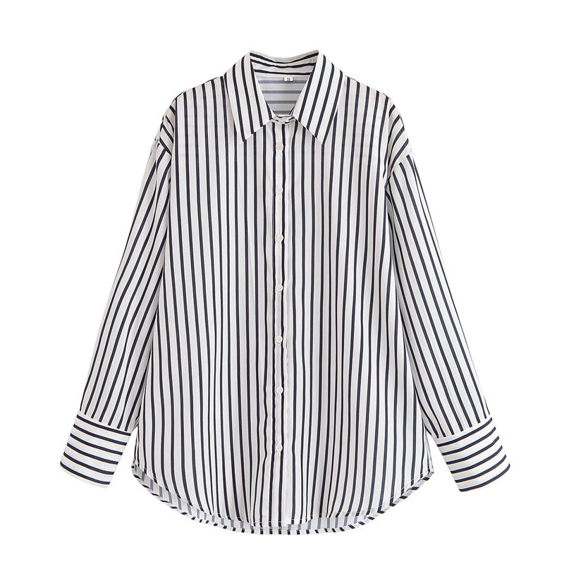 Long-Sleeved Fashion Loose Casual Design Sense Shirt Top
