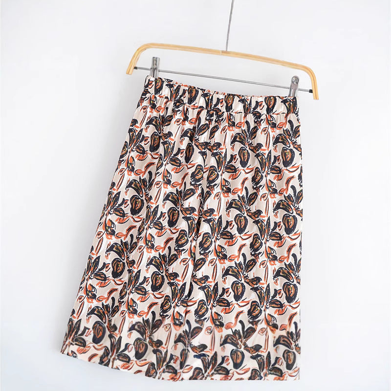 Elegant Strapless Top with Floral Print and Wide-Leg Pants Set