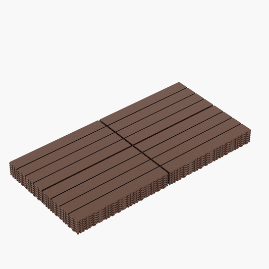 2FT terrace tiles, DIY module interlocking terrace tiles, quick installation of courtyard tiles, 24 pieces in red brown color