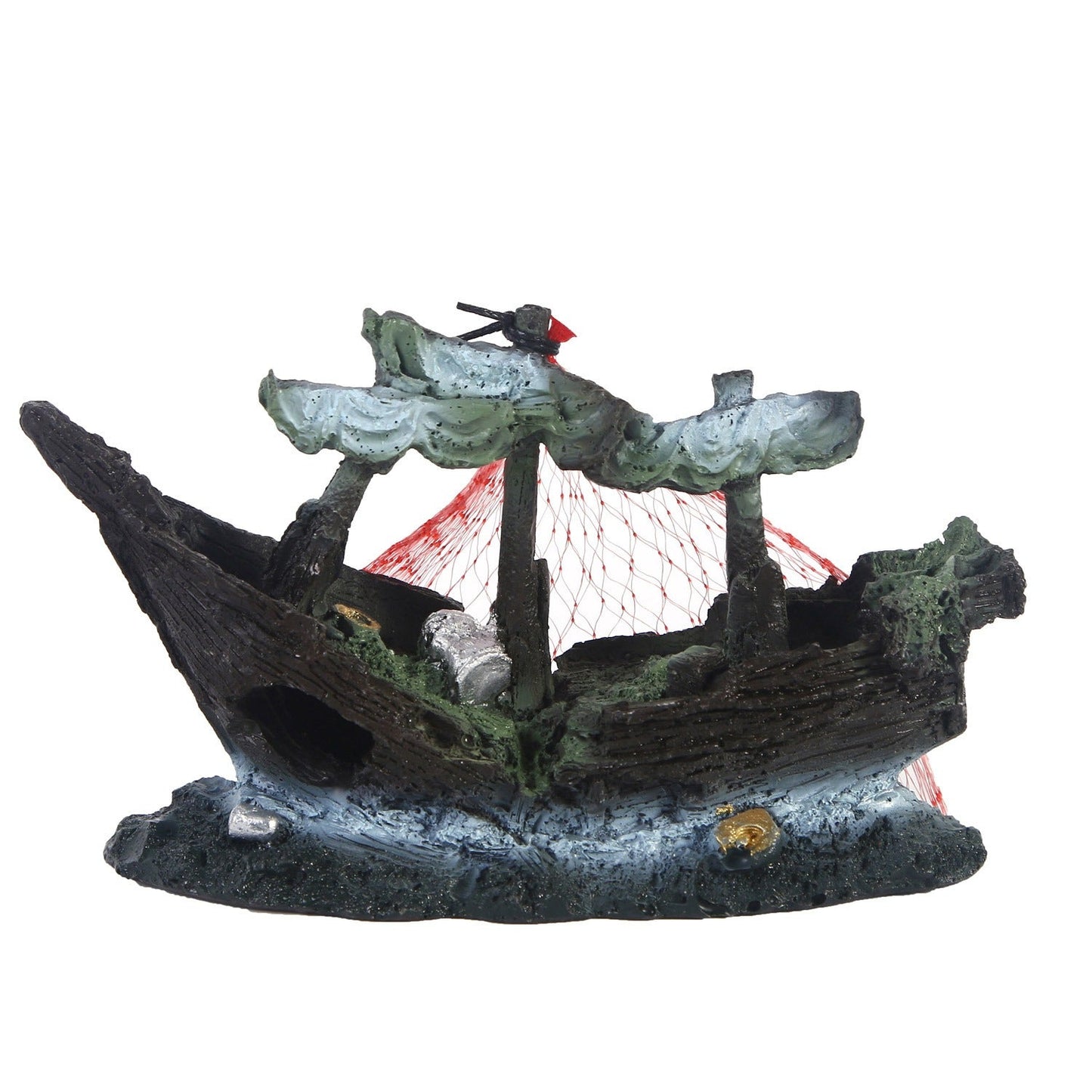 Ship fish tank resin water grass landscape decoration