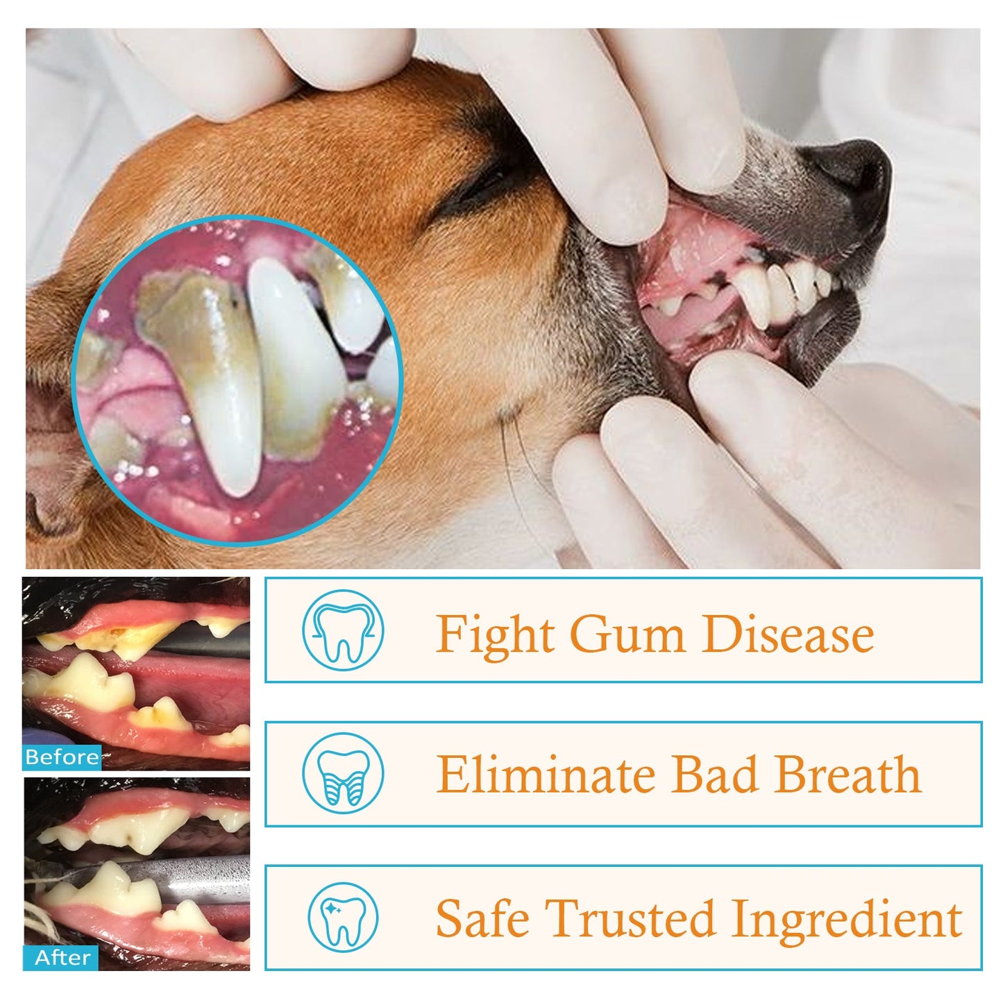 Dog Cat Tooth Cleaning Finger Set, Pet Breath Fresh Remove Tartar Stones Teeth Clean Finger Set