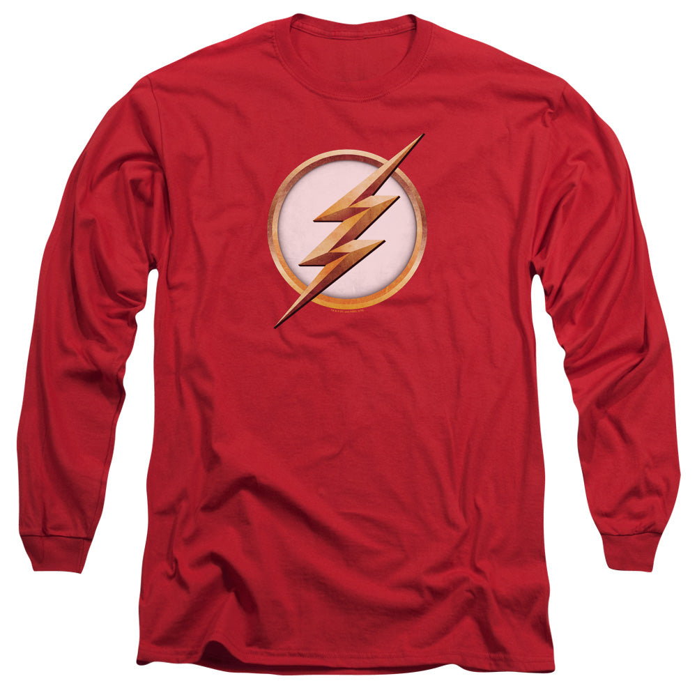 The Flash Season 4 Logo Mens Long Sleeve Shirt Red Officially Licensed