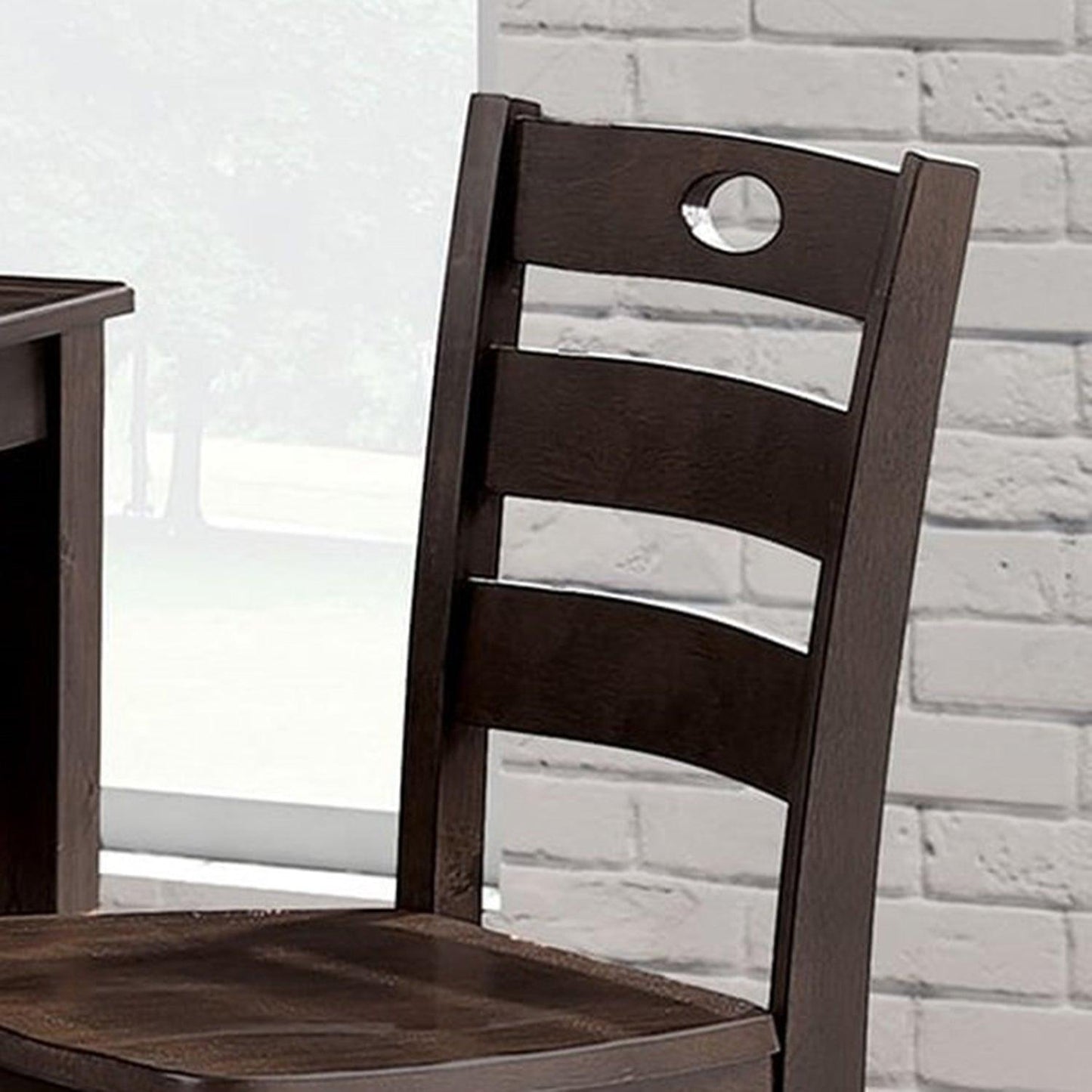 36"H Solid Rubberwood and Wood Veneer 5-Piece Counter Ht. Table Set