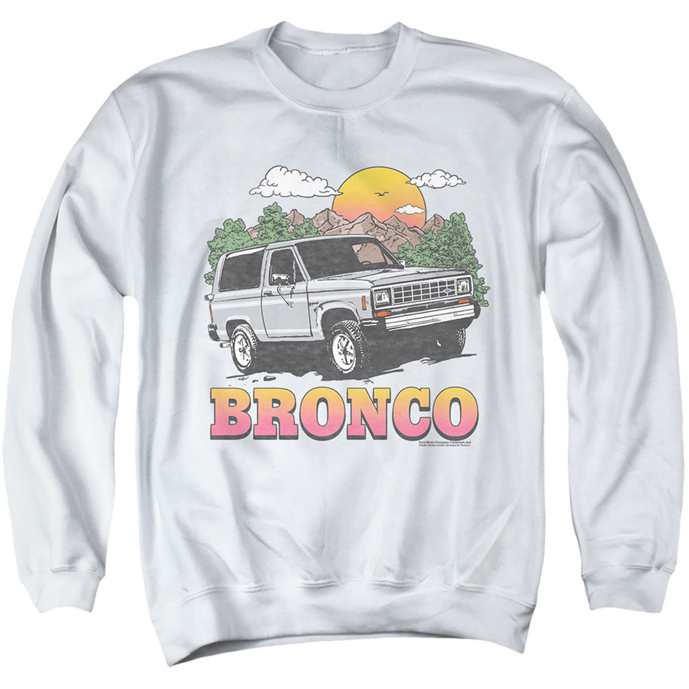 Ford Bronco Bronco In The Mountains Mens Crewneck Sweatshirt White