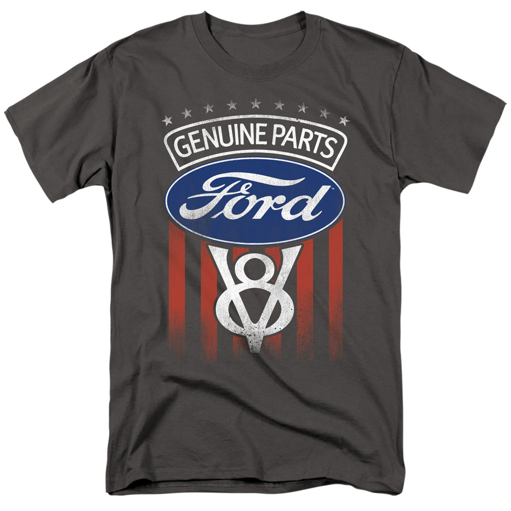 Ford Genuine Parts Flag Mens T Shirt Charcoal Officially Licensed