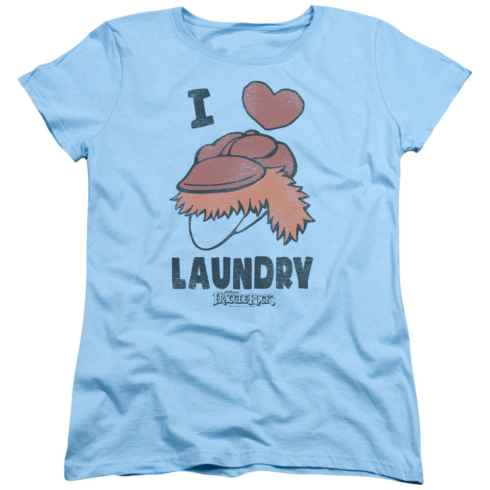 Fraggle Rock Laundry Lover Womens T Shirt Light Blue