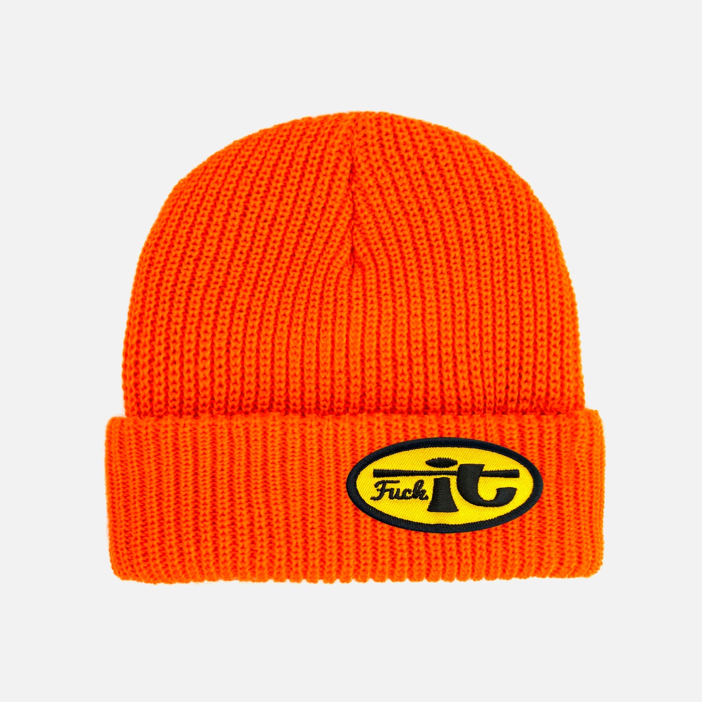 FUCKIT OVAL YELLOW PATCH BEANIE