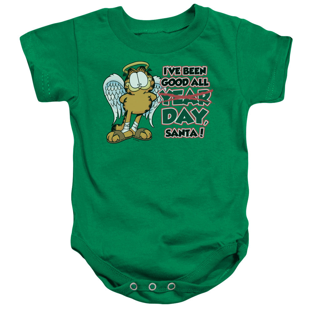 Garfield Ive Been Good Infant Baby Snapsuit Kelly Green (24 Mos)