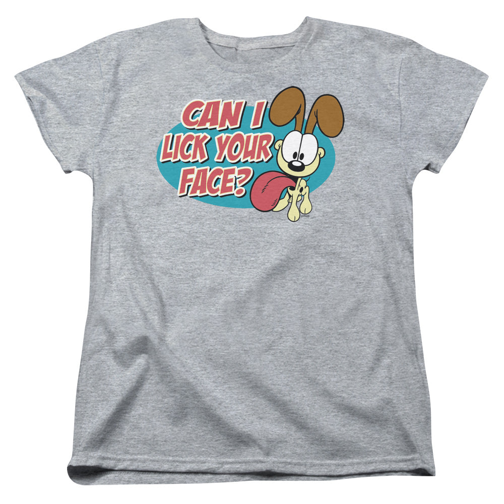 Garfield Question Womens T Shirt Athletic Heather
