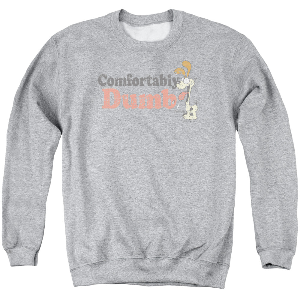 Garfield Comfortably Dumb Mens Crewneck Sweatshirt Athletic Heather
