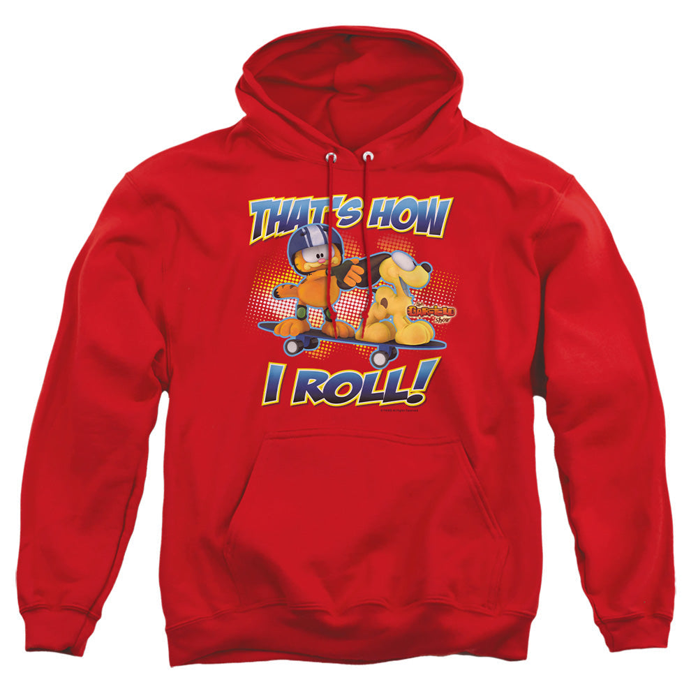 Garfield How I Roll Mens Hoodie Red
