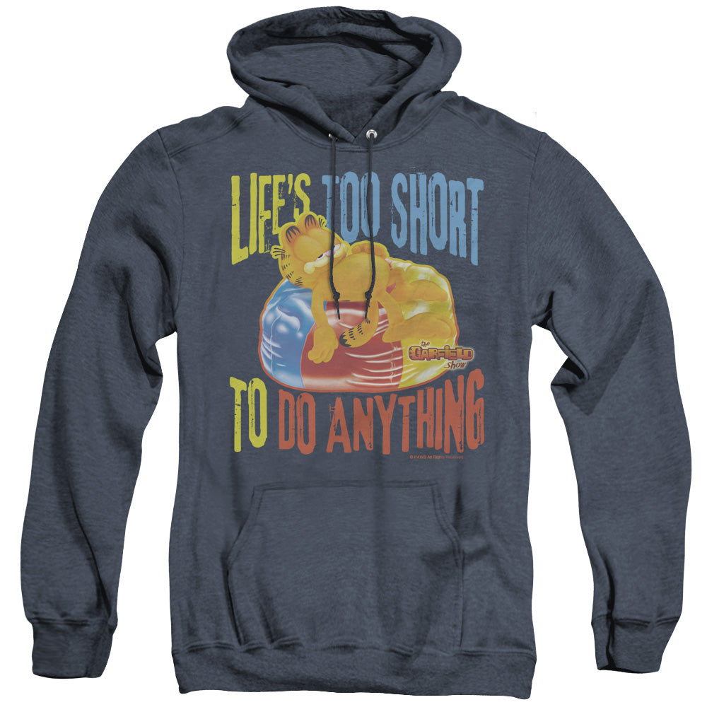 Garfield Too Short Heather Mens Hoodie Navy