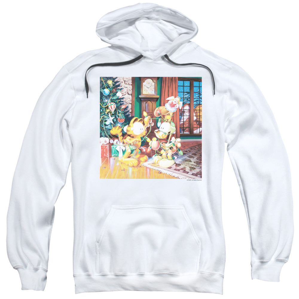 Garfield Odie Tree Mens Hoodie White