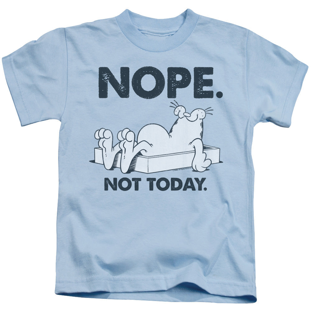 Garfield Nope Juvenile Kids Youth T Shirt Light Blue
