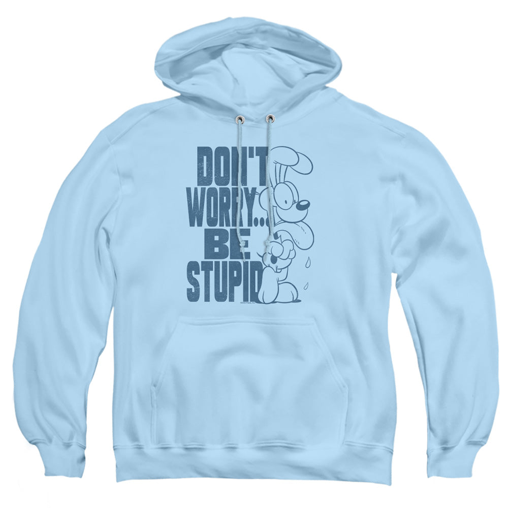 Garfield Don'T Worry Mens Hoodie Light Blue Officially Licensed