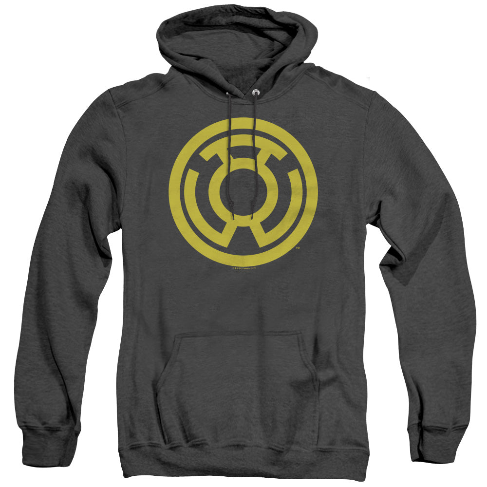 Green Lantern Yellow Emblem Heather Mens Hoodie Black Officially Licensed