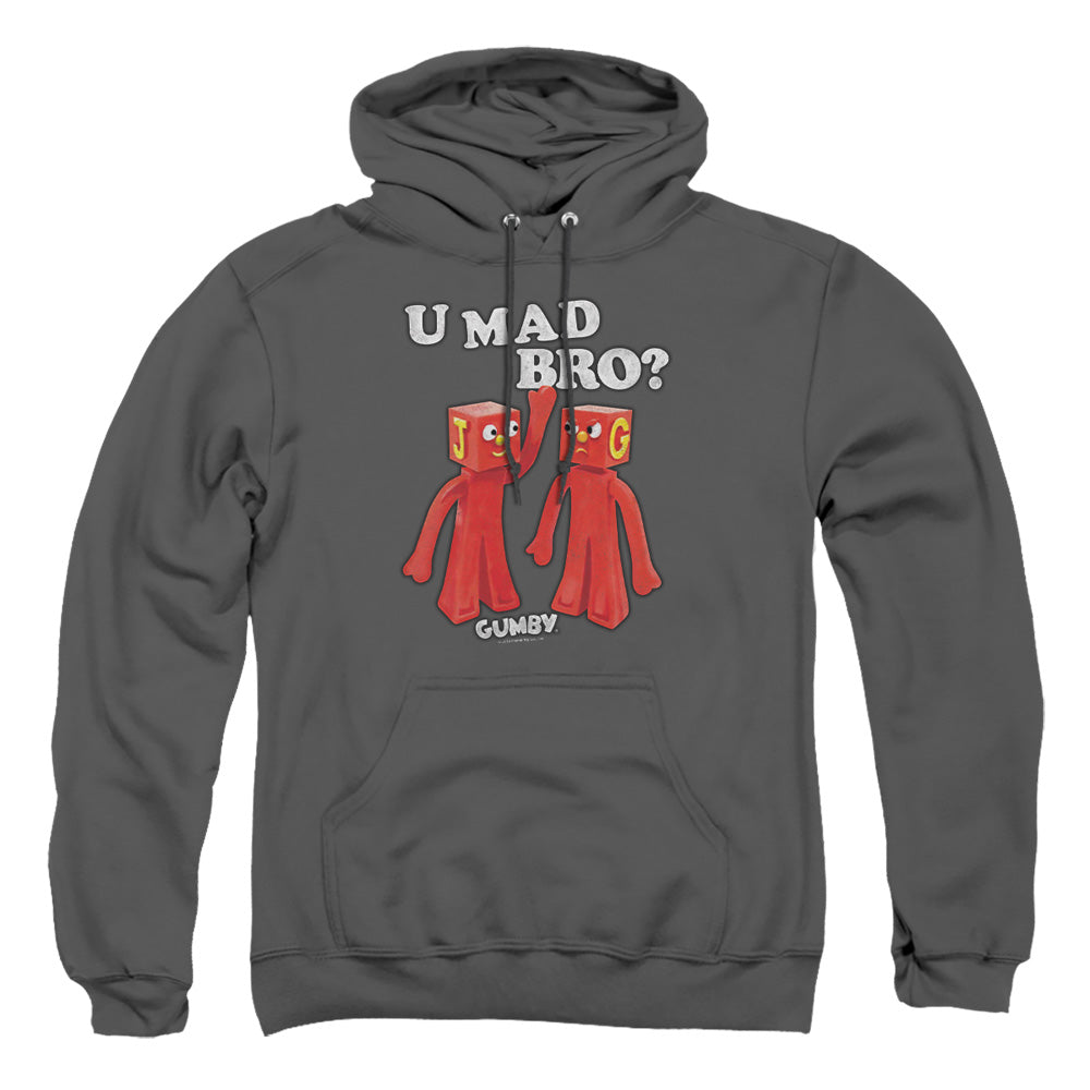 Gumby U Mad Bro Mens Hoodie Charcoal