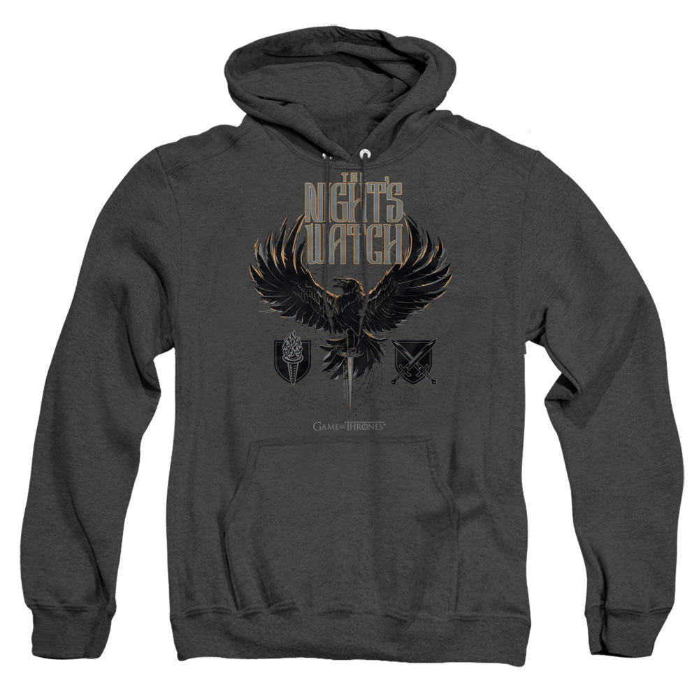 Game Of Thrones The Nights Watch Mens Heather Hoodie Black Officially Licensed