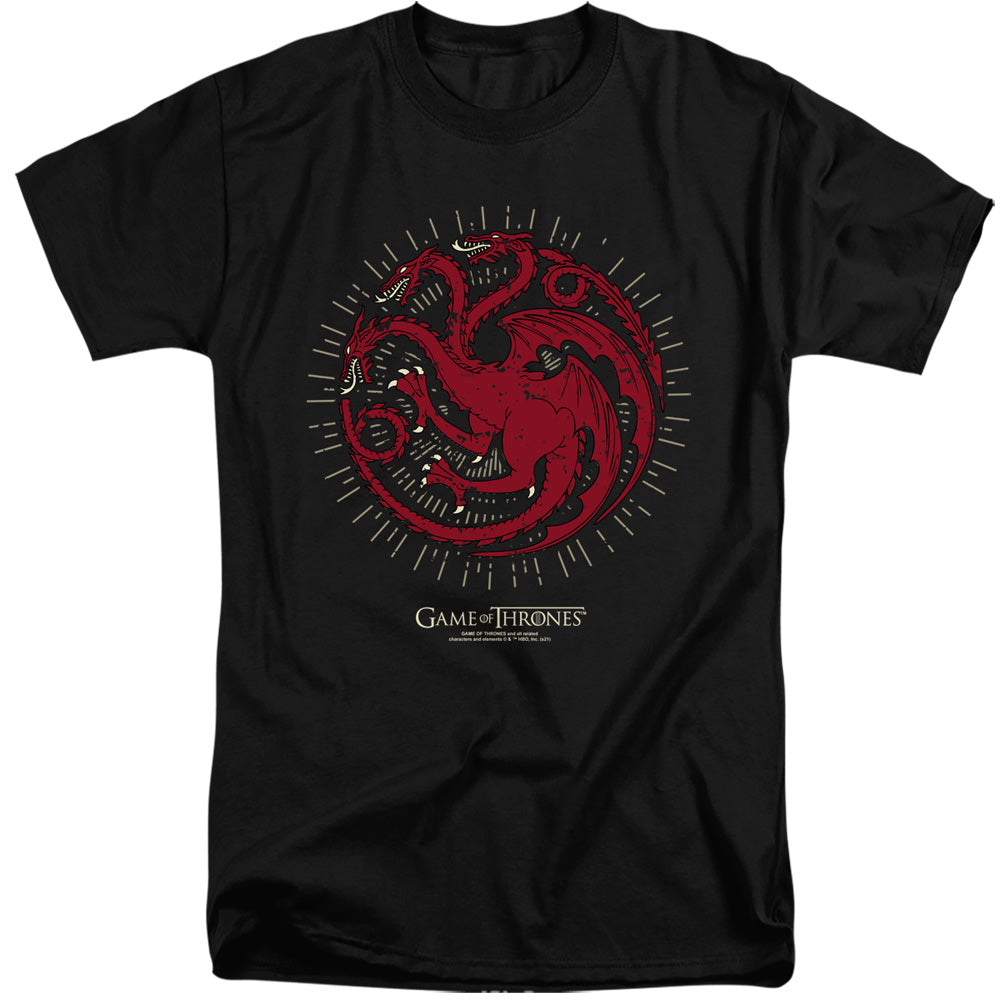 Game Of Thrones Targaryen Burst Sigil Mens Tall T Shirt Black Officially Licensed