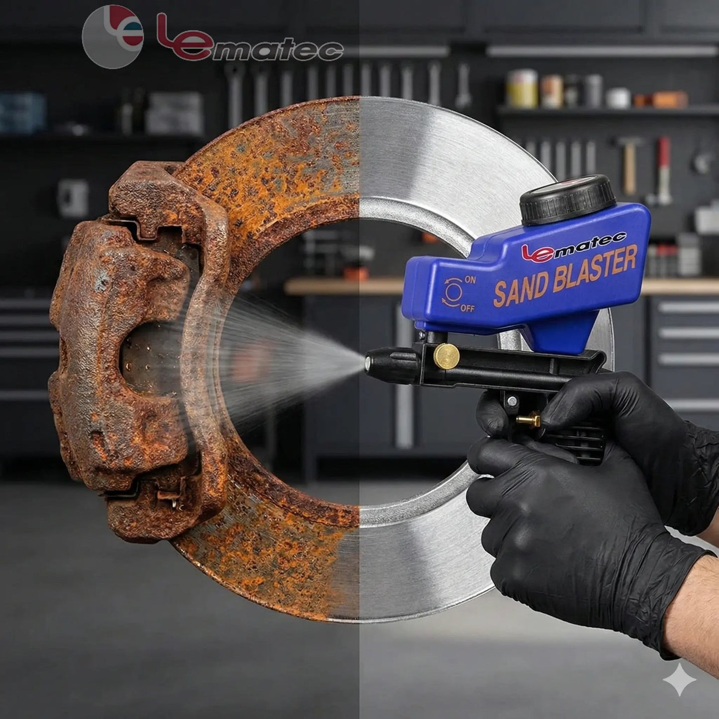 Handheld Sandblaster for Etching & Rust | LE LEMATEC Portable