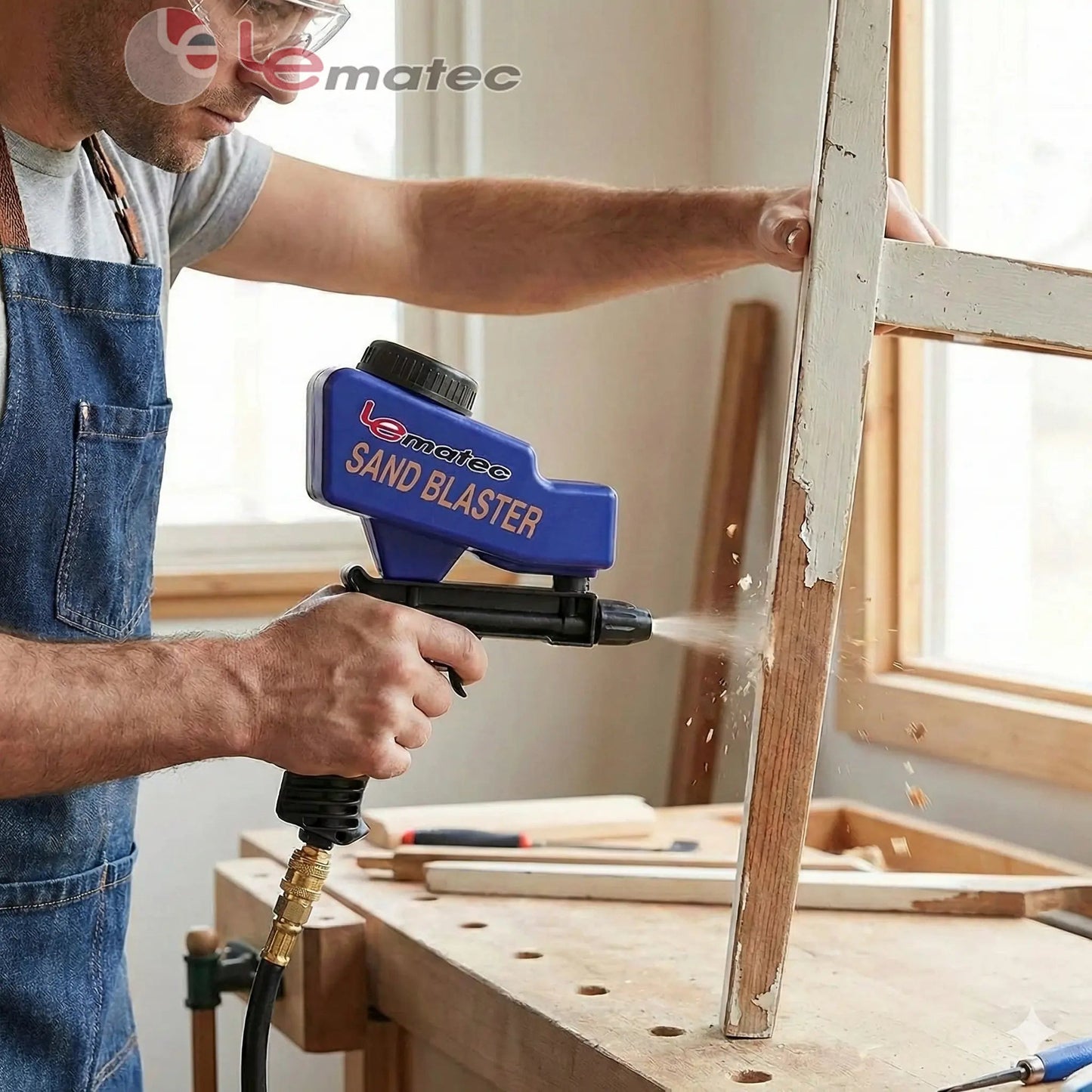 Handheld Sandblaster for Etching & Rust | LE LEMATEC Portable