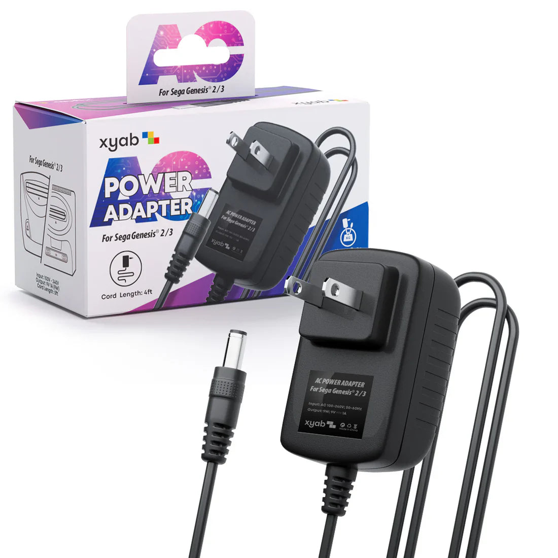 Power Adapter Cable For Sega Genesis 2 / 3