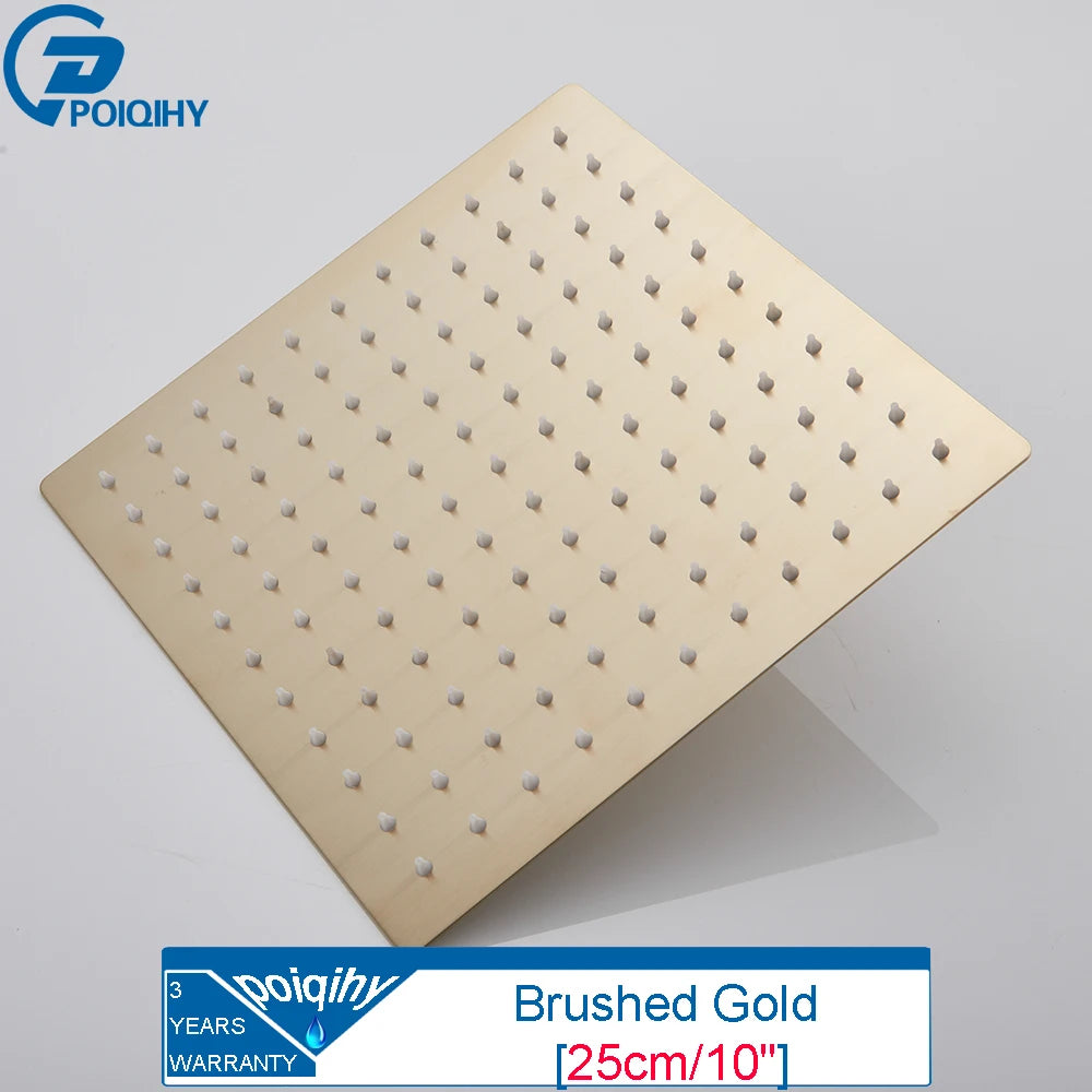 Golden Rain Deluxe – POIQIHY Ultra-Thin Chrome Shower Head 12” of Pure ‘I’m Never Leaving This Bathroom’ Bliss