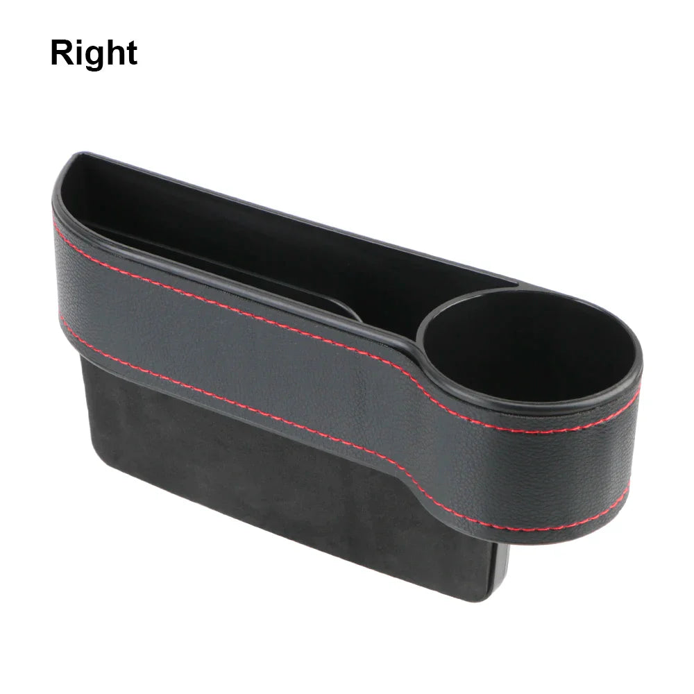PU Leather Car Seat Gap Storage Box Universal Seat Gap Slit Box With Charging Hole Phone Bottle Keys Holder Box Auto Organizer
