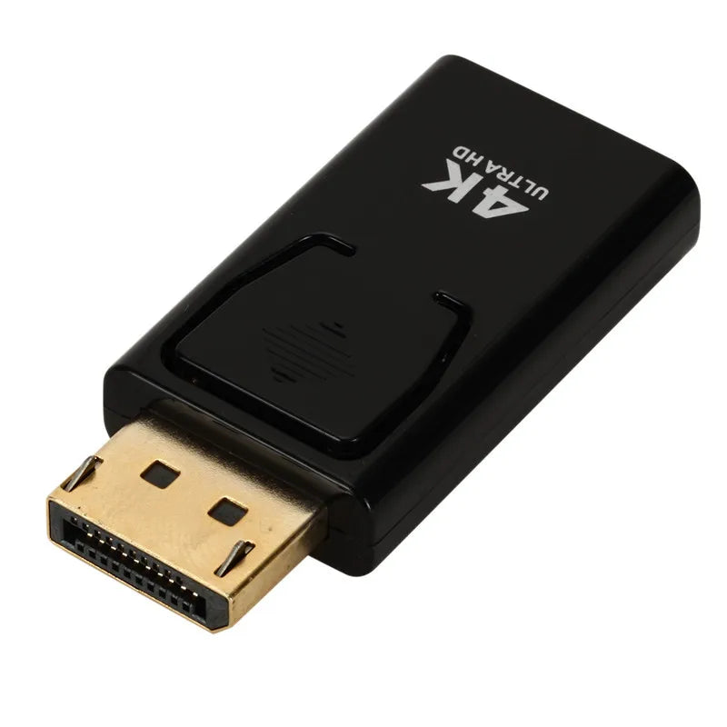 4K DP to HDMI Adapter – Ultra HD DisplayPort Male to HDMI Female Converter for PC, Laptop & HDTV (Lag-Free & Latch-Locked)
