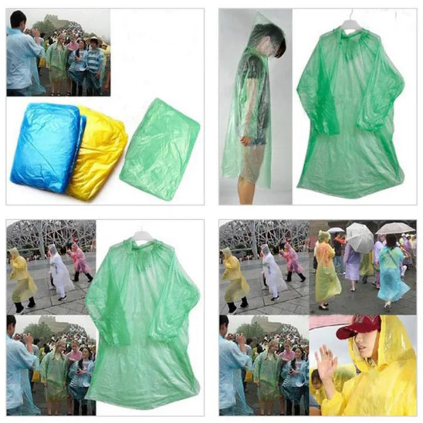 1pcs Convenient Disposable Adult Emergency Waterproof Rain Coat Poncho Hiking Camping Rain Coat Unisex Rainwear Good Quality - THOOBO!