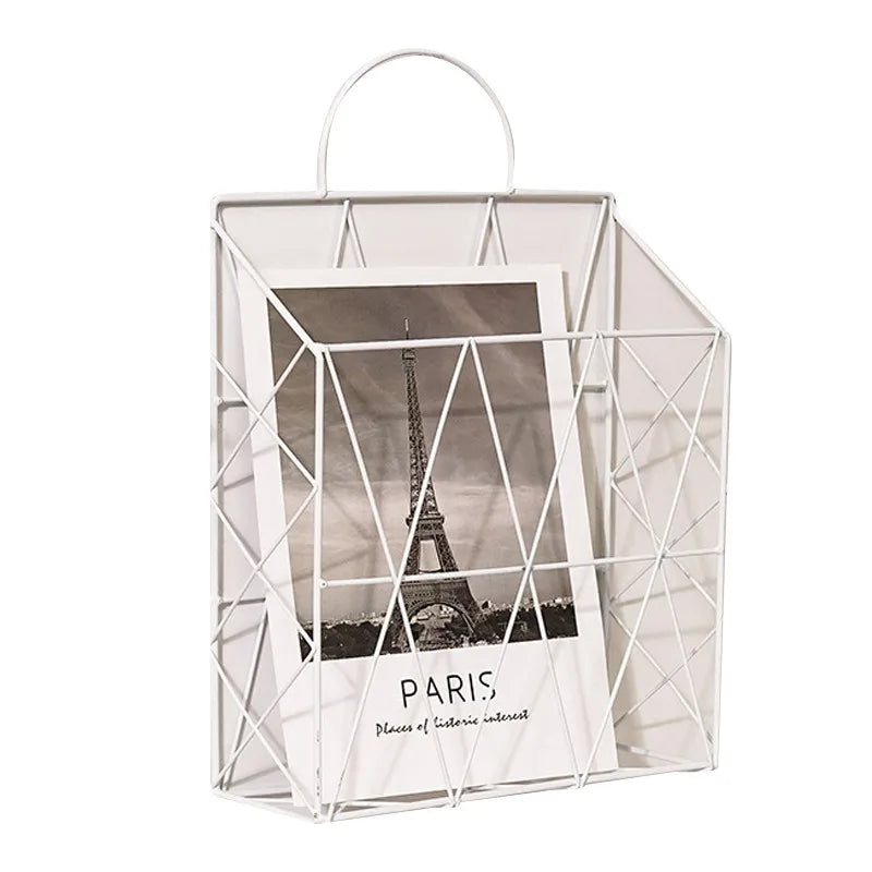 Wall Newspaper Magazine Racks Nordic Metal Iron Wall Hanging Holder Book Shelf Storage Organizer DIY Home Storage Decoration - THOOBO!