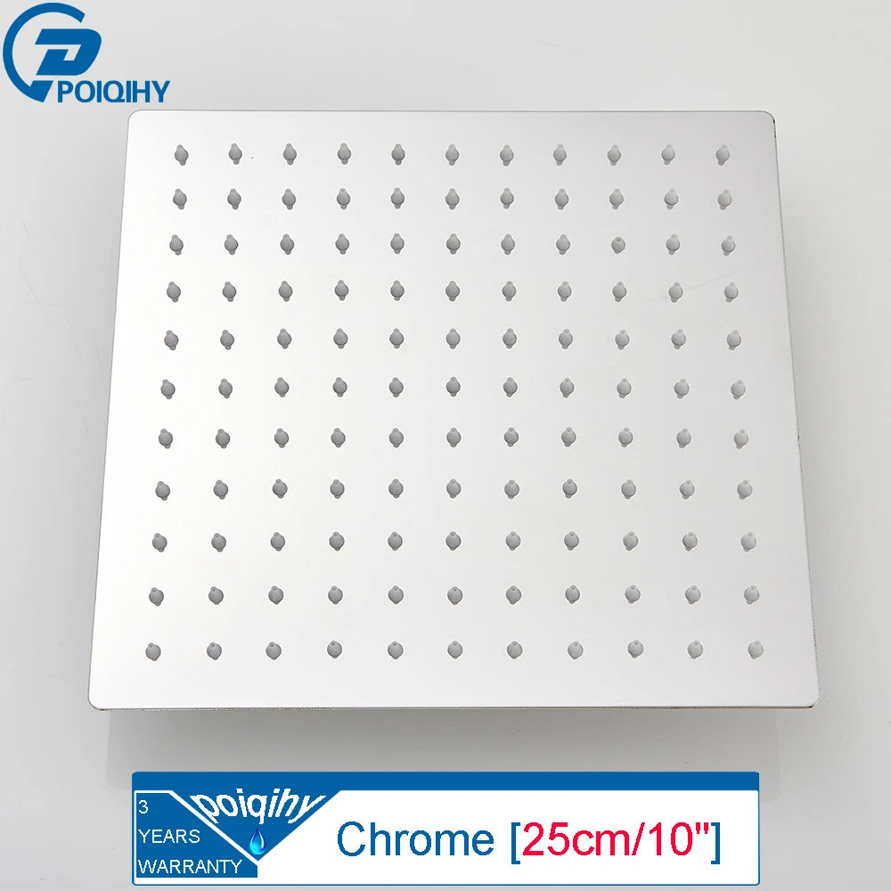 Golden Rain Deluxe – POIQIHY Ultra-Thin Chrome Shower Head 12” of Pure ‘I’m Never Leaving This Bathroom’ Bliss