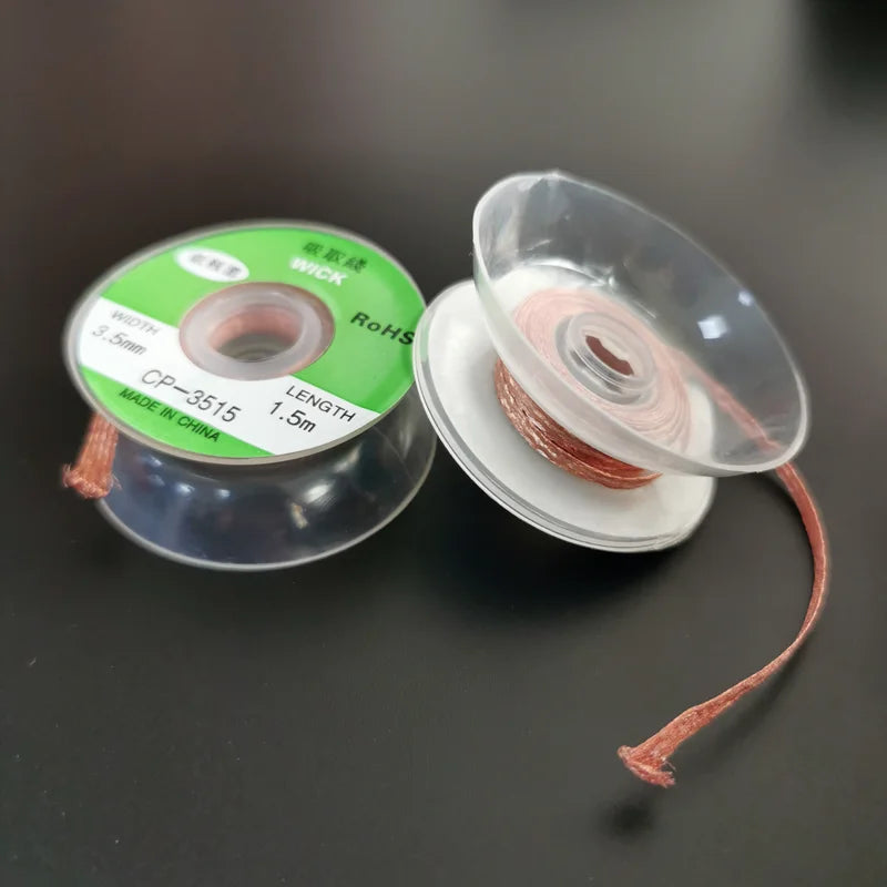 Tin Whisperer – 1PC Precision Desoldering Wick 1.5M (2.0mm / 3.5mm) Copper Solder Remover Wire Repair Tool