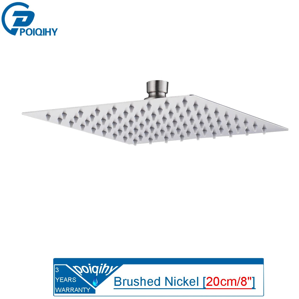 Golden Rain Deluxe – POIQIHY Ultra-Thin Chrome Shower Head 12” of Pure ‘I’m Never Leaving This Bathroom’ Bliss