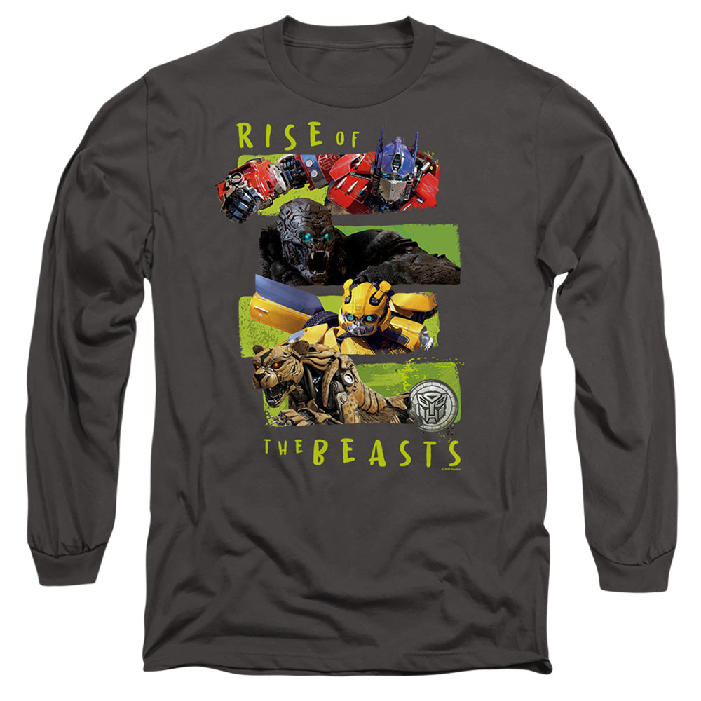 Transformers Transformers Lineup Mens Long Sleeve Shirt Charcoal Officially Licensed
