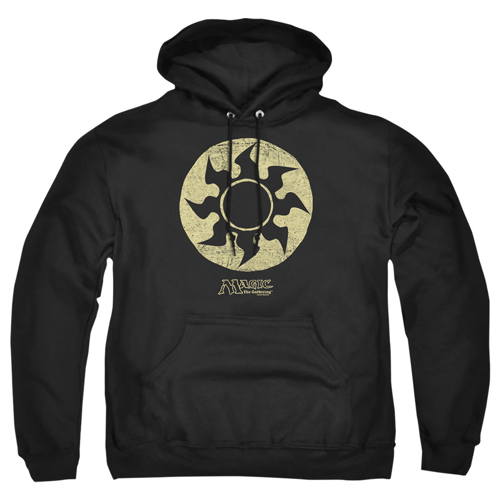 Magic The Gathering White Symbol Mens Hoodie Black Officially Licensed