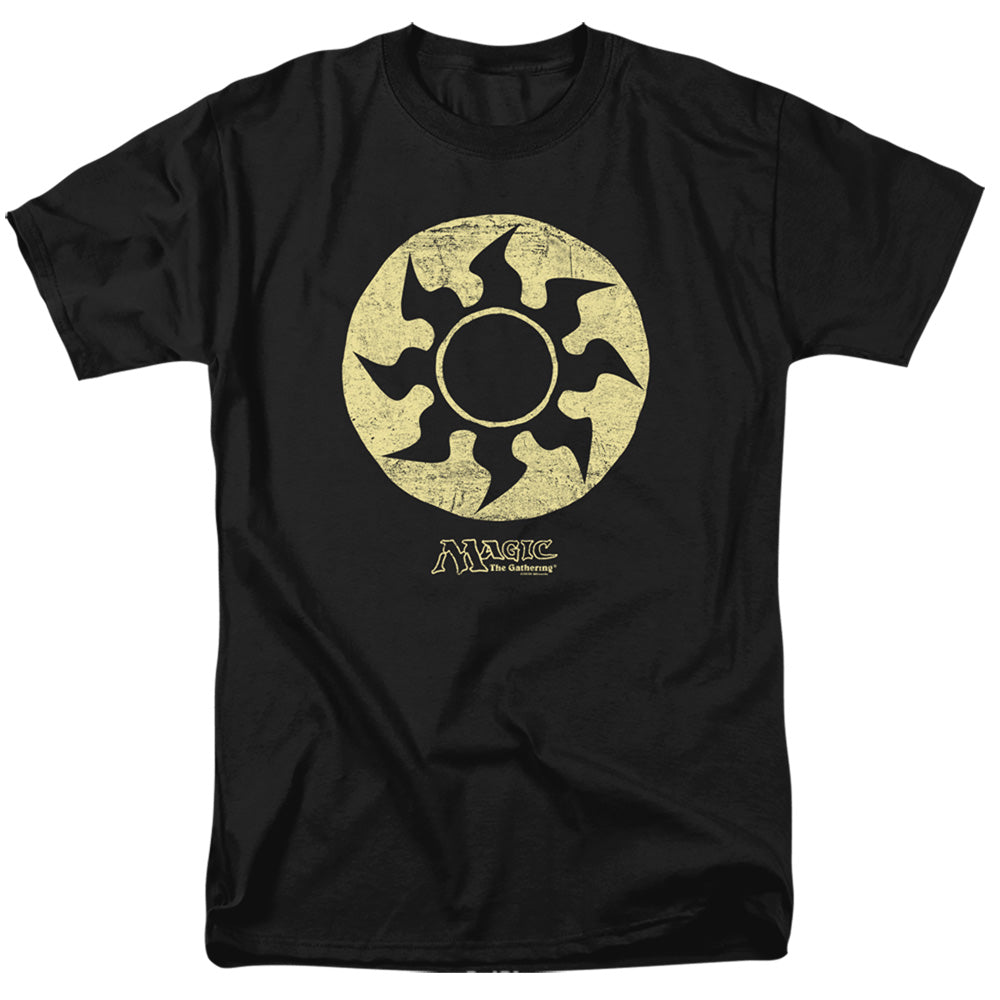Magic The Gathering White Symbol Mens T Shirt Black Officially Licensed