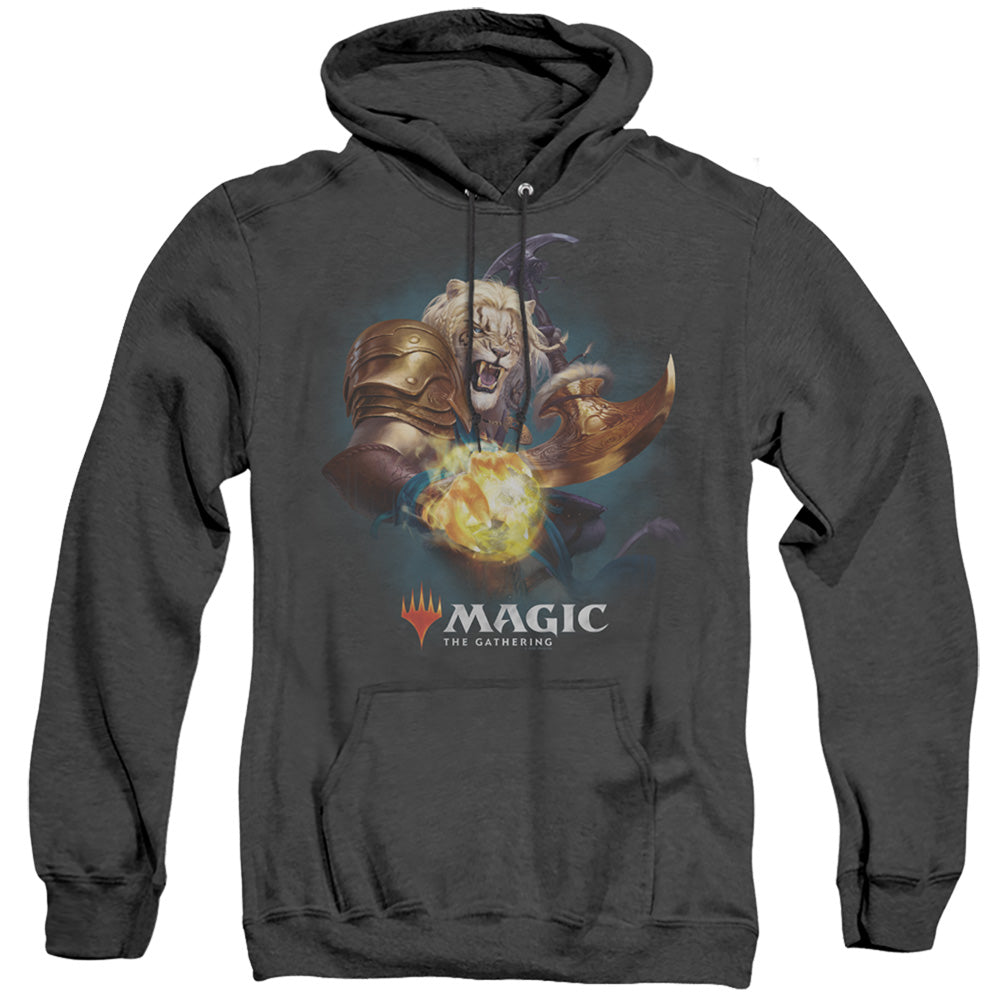 Magic The Gathering Ajani Mens Heather Hoodie Black Officially Licensed