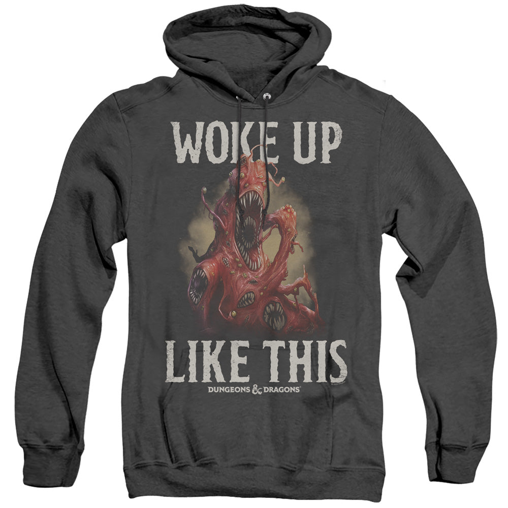 Dungeons And Dragons Woke Like This Mens Heather Hoodie Black Officially Licensed