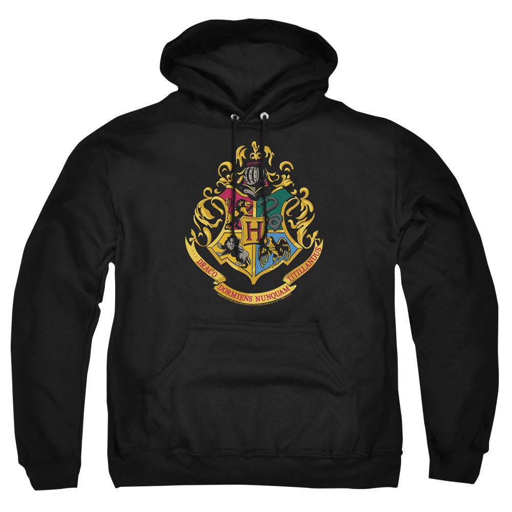 Harry Potter Hogwarts School Crest Mens Hoodie Black Officially Licensed