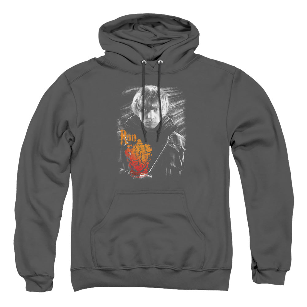 Harry Potter Ron Portrait Mens Hoodie Charcoal Officially Licensed