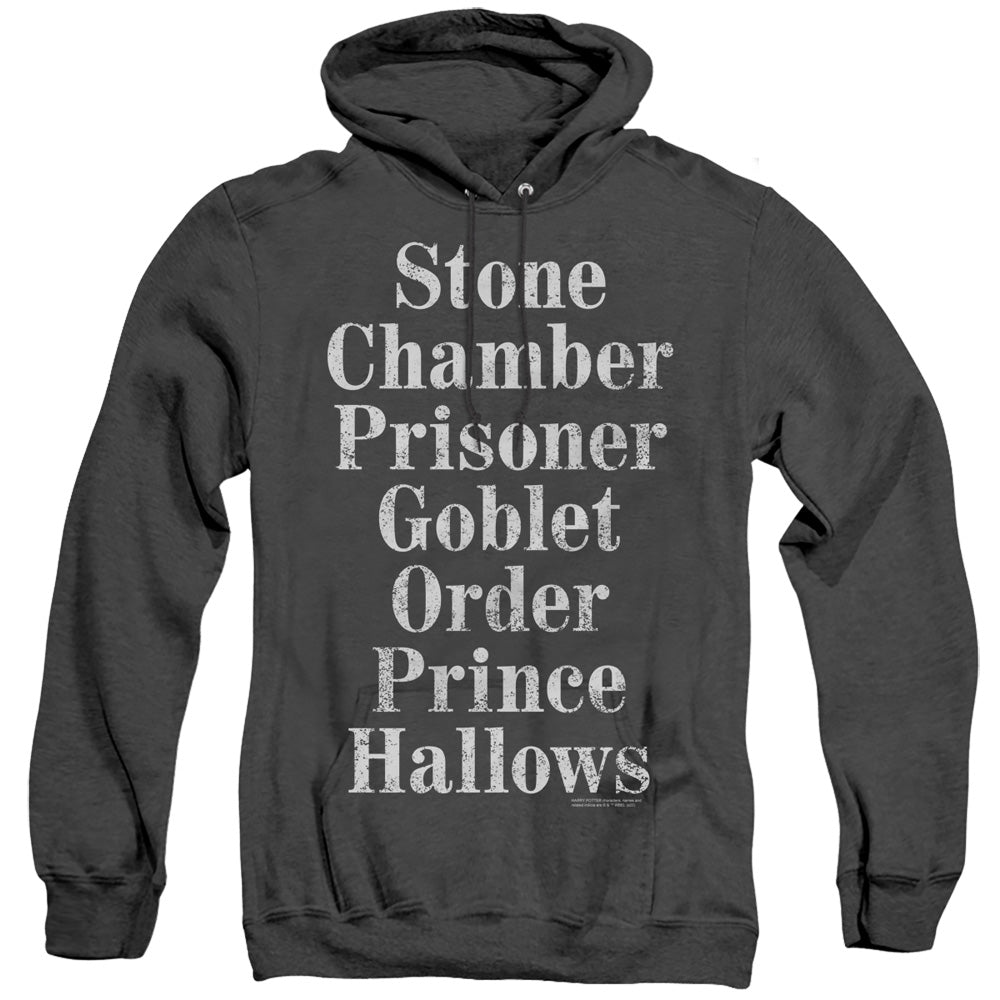 Harry Potter Titles Mens Heather Hoodie Black Officially Licensed