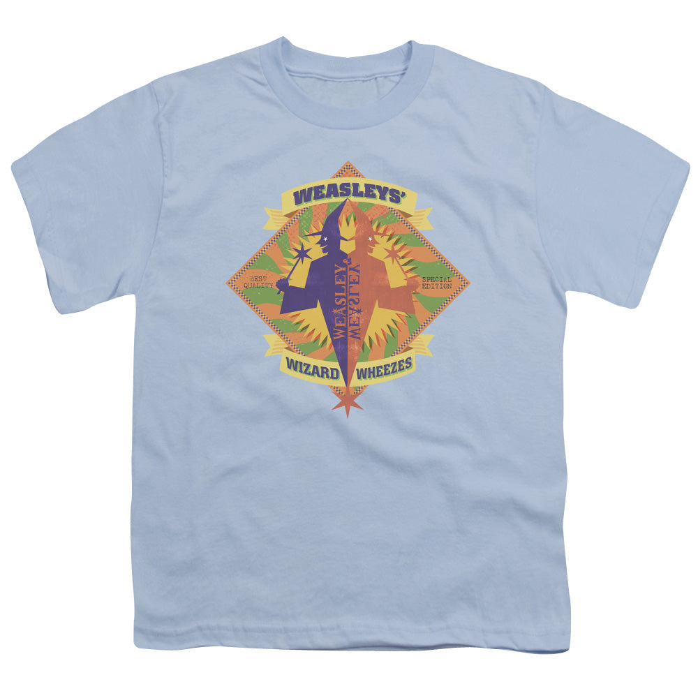 Harry Potter Wizard Wheezes Kids Youth T Shirt Light Blue Officially Licensed
