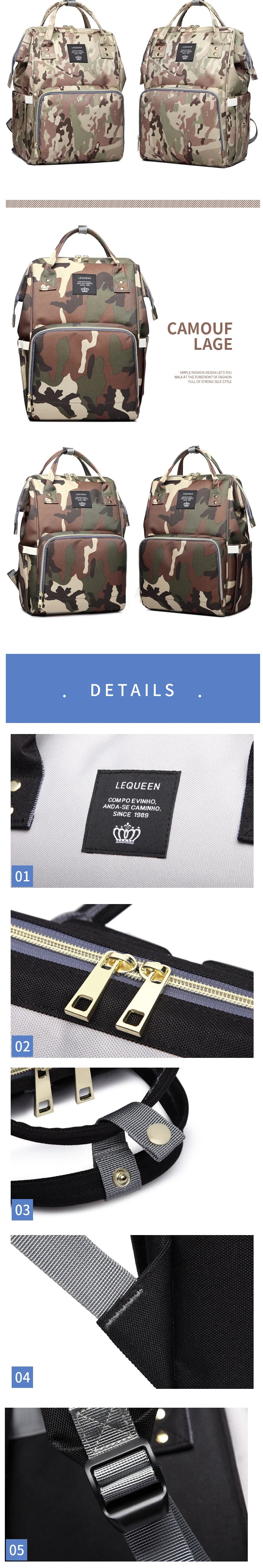 LeQueen LuxeCare — Fashion Maternity Nappy Backpack for Modern Moms & Super Dads