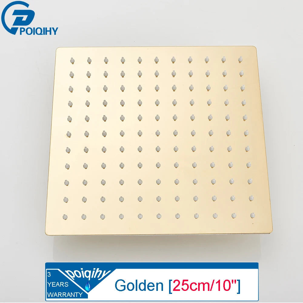 Golden Rain Deluxe – POIQIHY Ultra-Thin Chrome Shower Head 12” of Pure ‘I’m Never Leaving This Bathroom’ Bliss