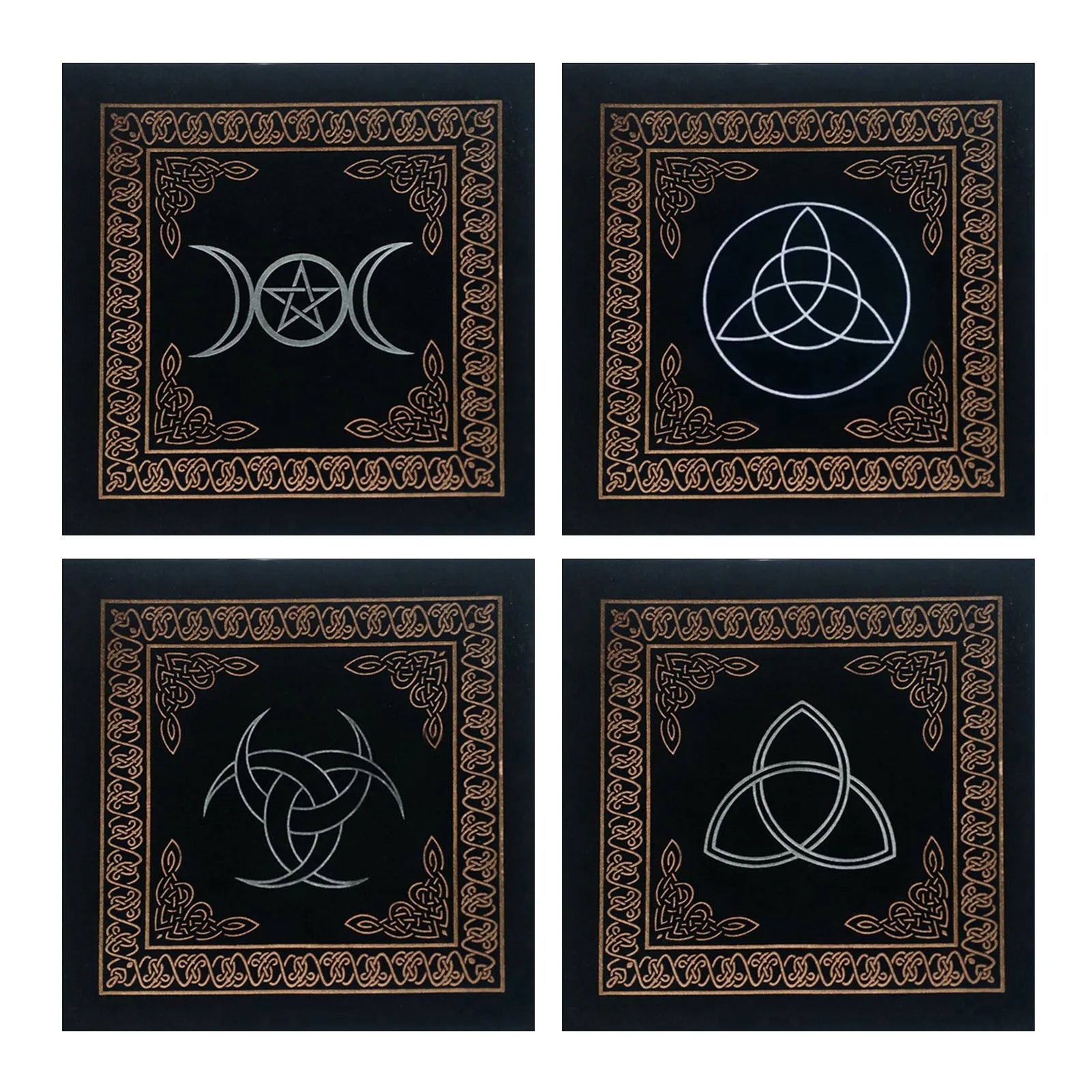 MysticMoon 50x50cm Triple Moon Tarot Cloth – Velvet Witchcraft Altar Pad for Cards, Runes & Rituals - THOOBO!