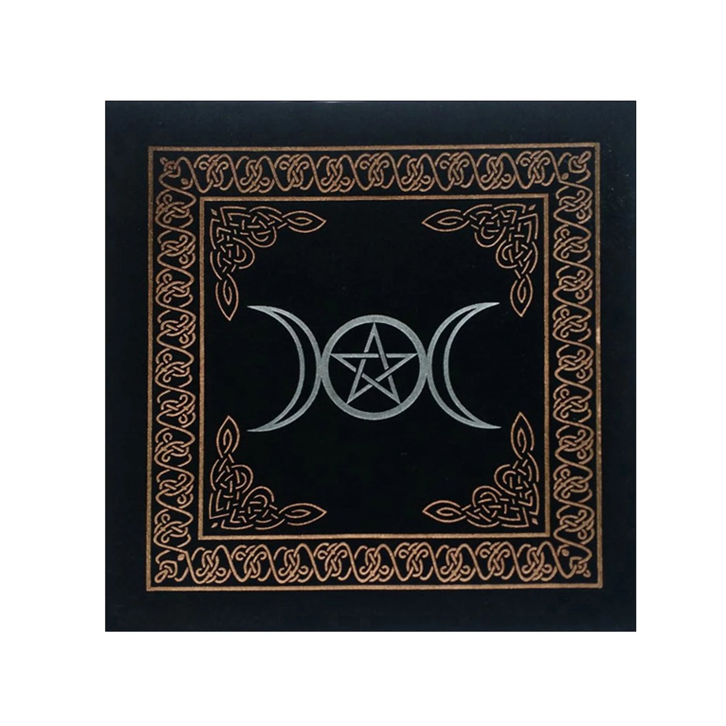 MysticMoon 50x50cm Triple Moon Tarot Cloth – Velvet Witchcraft Altar Pad for Cards, Runes & Rituals - THOOBO!